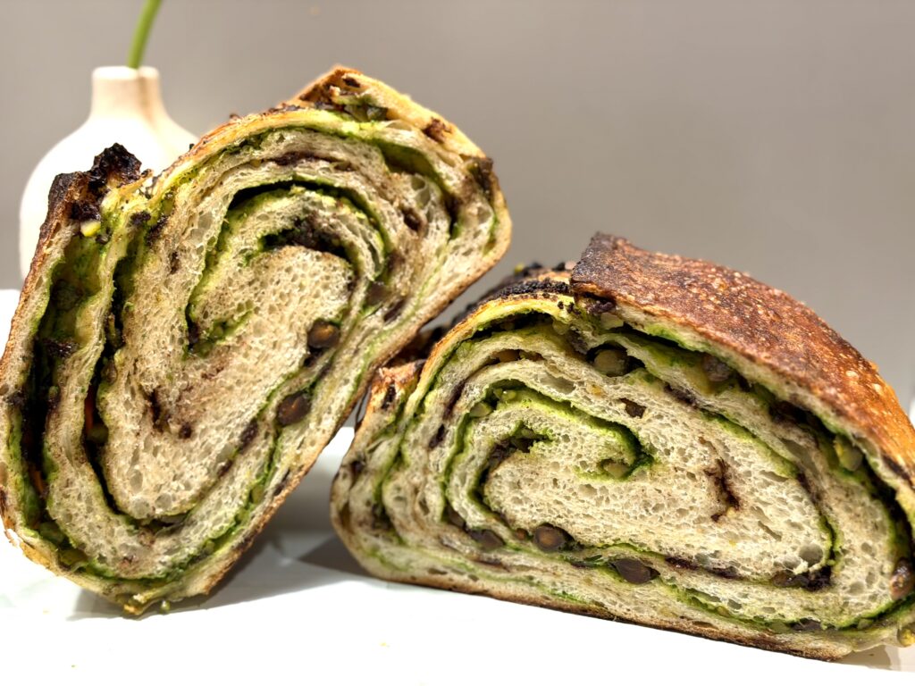 Pistachio chocolate chip loaf